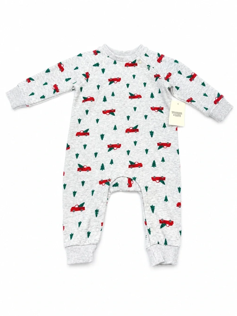 New - Tucker + Tate Christmas Truck Print One-Piece Romper | 9 Months